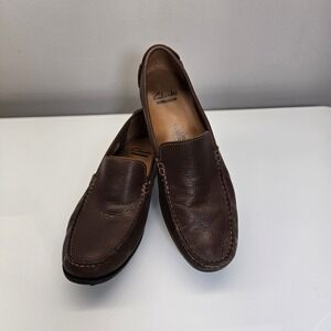 Clarks Hamilton Free Driving Loafers 10.5 Cognac Brown Leather‎ Moc Toe Slip On